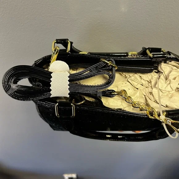 Juicy Couture Black Embossed Bag with Gold Accents - Picture 4 of 6